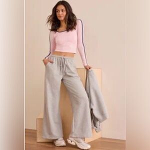Altar'd State Light Gray Wide-Leg Pants